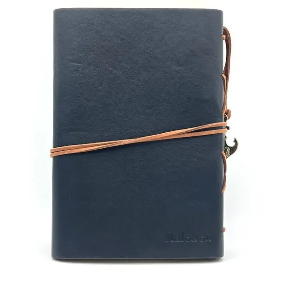 MALEDEN Leather Journal Notebook, Vintage Spiral Notebook Refillable Black - Picture 3 of 11